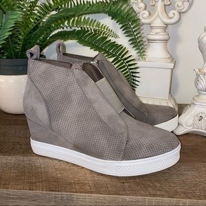 Brand New Faux Suede Wedge Sneaker